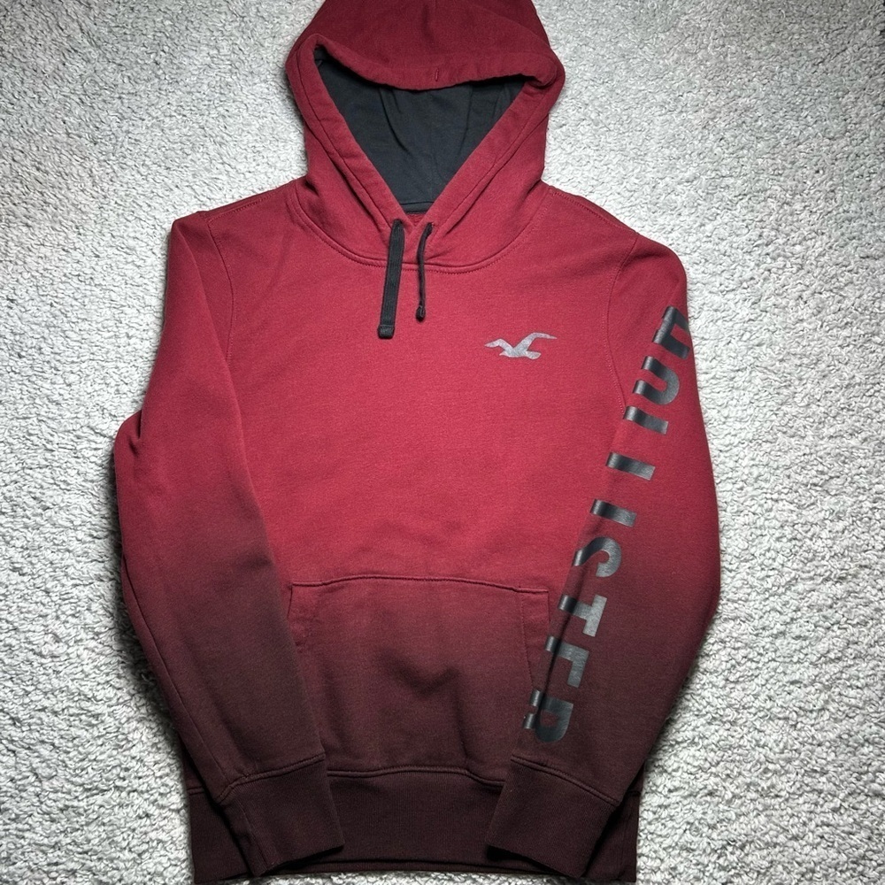 Hollister Hoodie Mens Extra Small Sleeve Spellout Casual Preppy Pullover Hooded